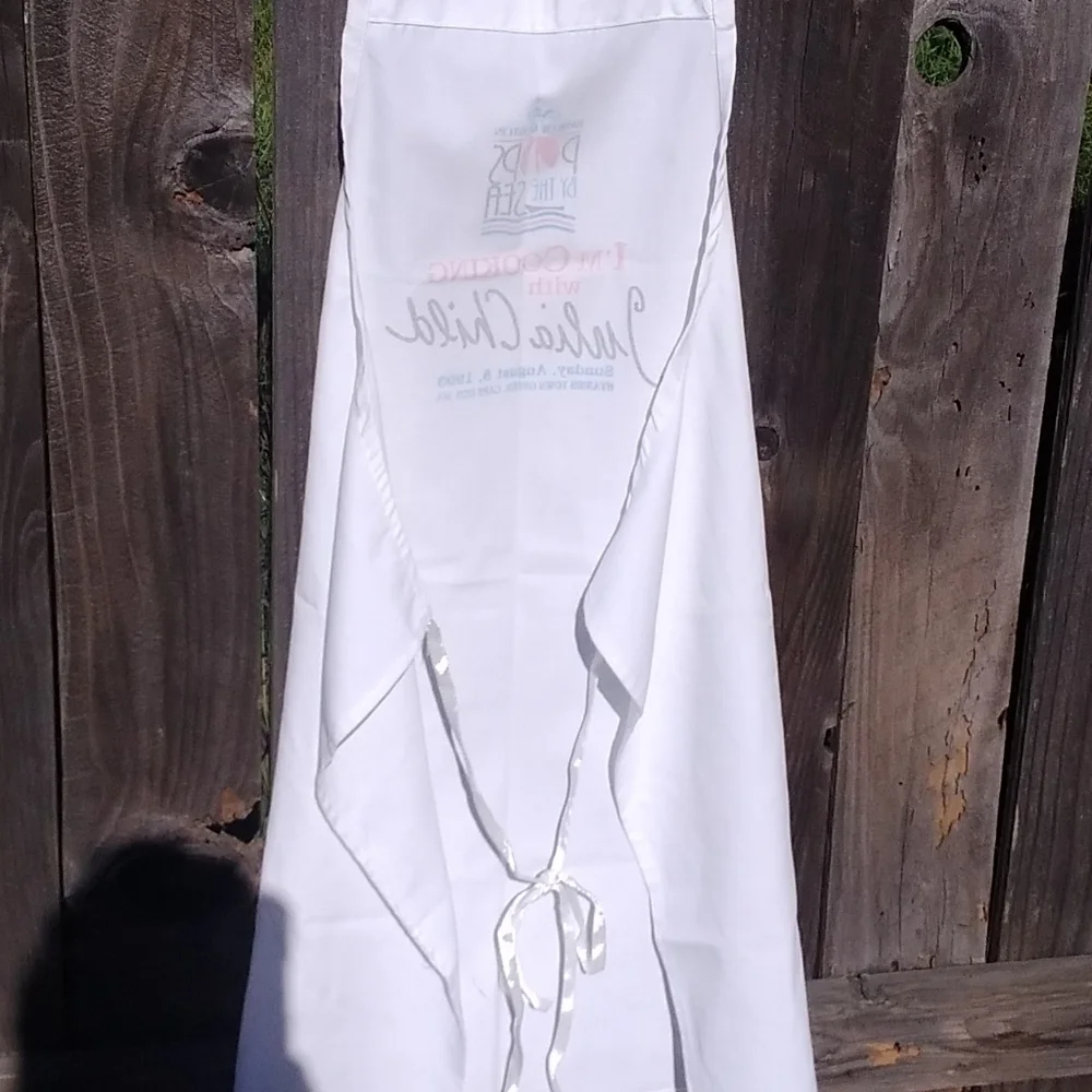 Julia Child x Vintage Apron Boston Pops 1993 Event Promotional White OS Cook Che
